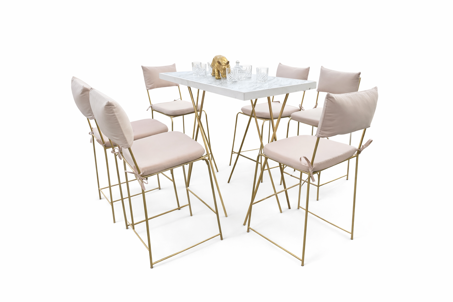 Periquera Mármol Blanco Grande 6 Personas - Vista 2