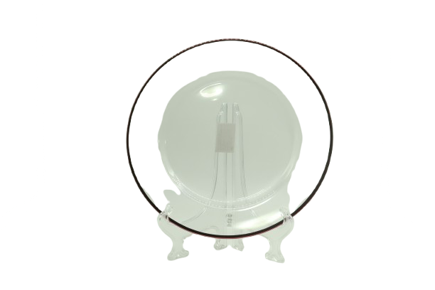 Plato Base Cristal Filo Plata