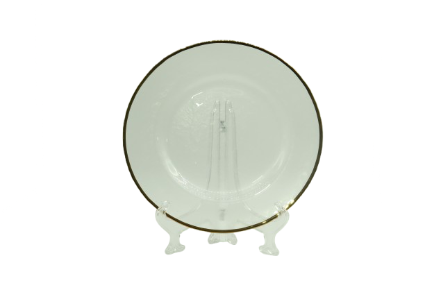 Plato Base Cristal Filo Dorado